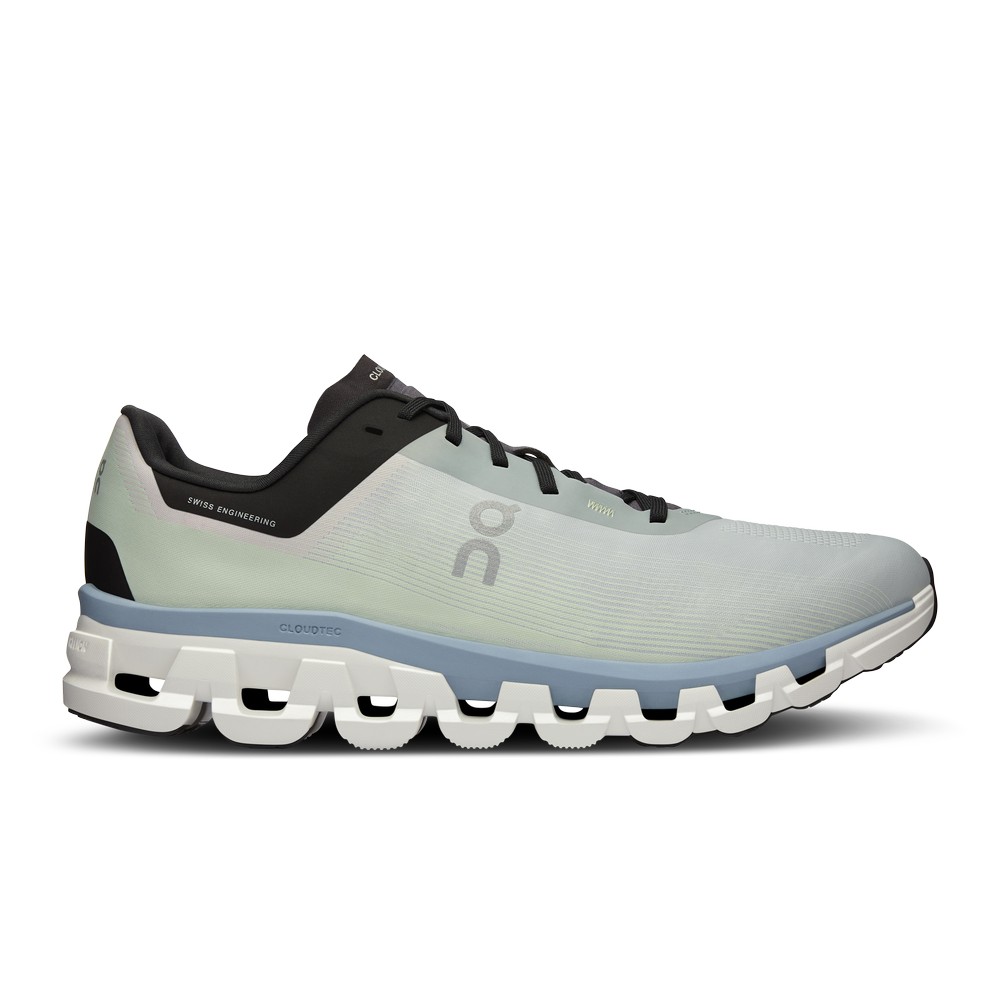 On |Men QC Cloudflow 4 Road Running Shoes Glacier / Chambray | WV35-Q0PB