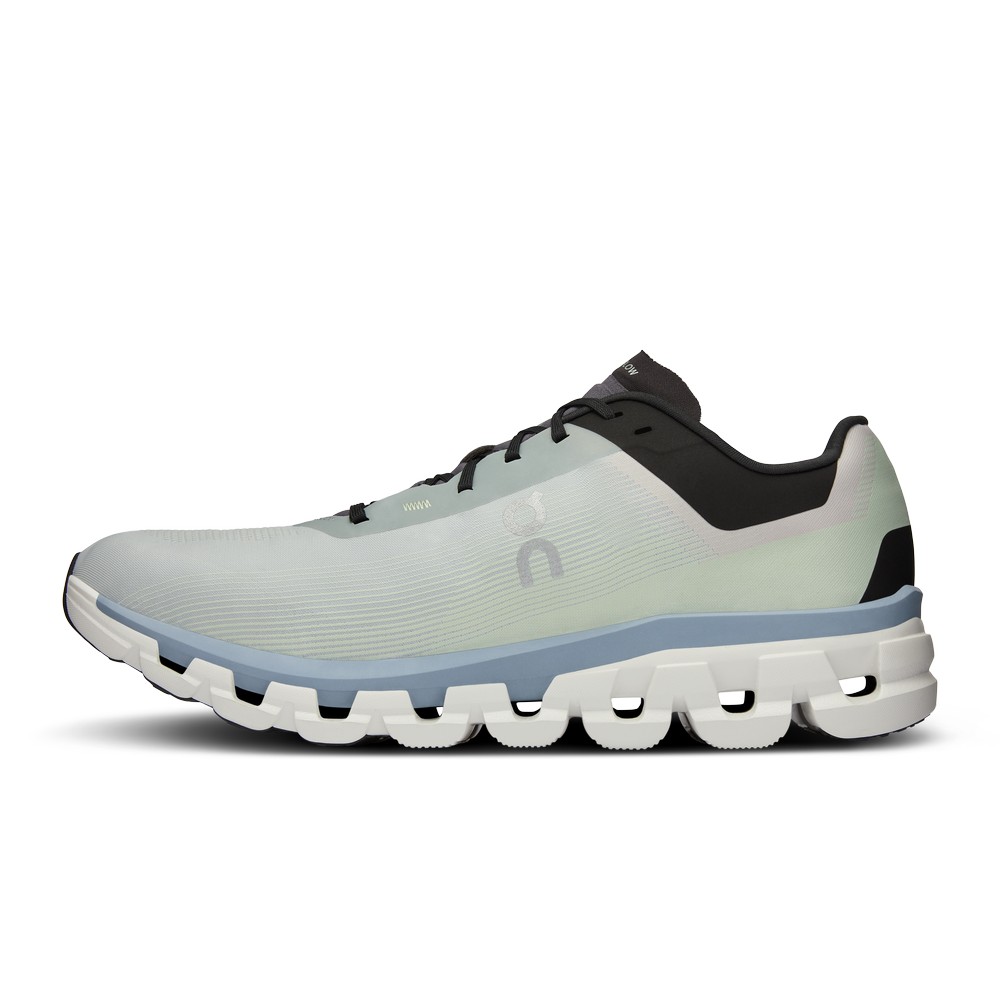 On |Men QC Cloudflow 4 Road Running Shoes Glacier / Chambray | WV35-Q0PB