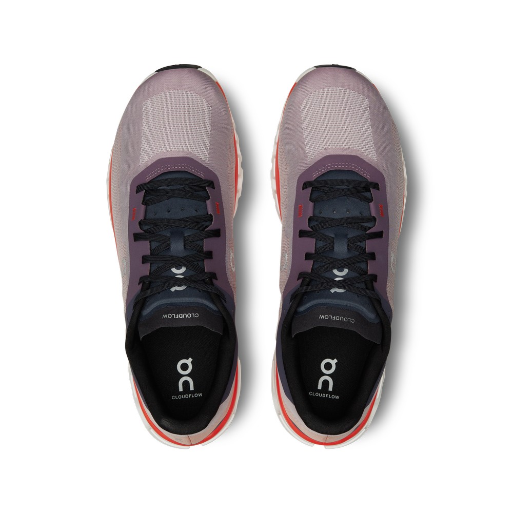 On |Men QC Cloudflow 4 Road Running Shoes Quartz / Flame | MR36-R7FX