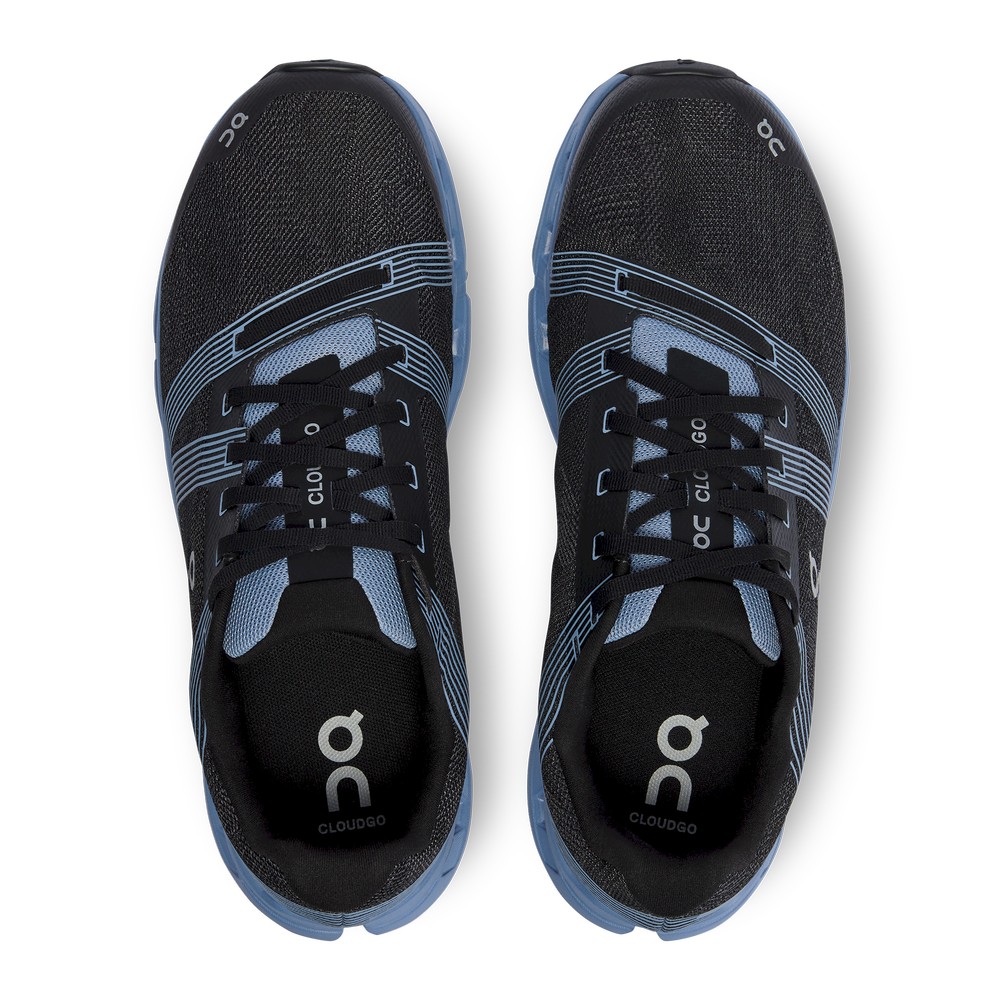 On |Men QC Cloudgo Road Running Shoes Black / Shale | WJ02-A4II