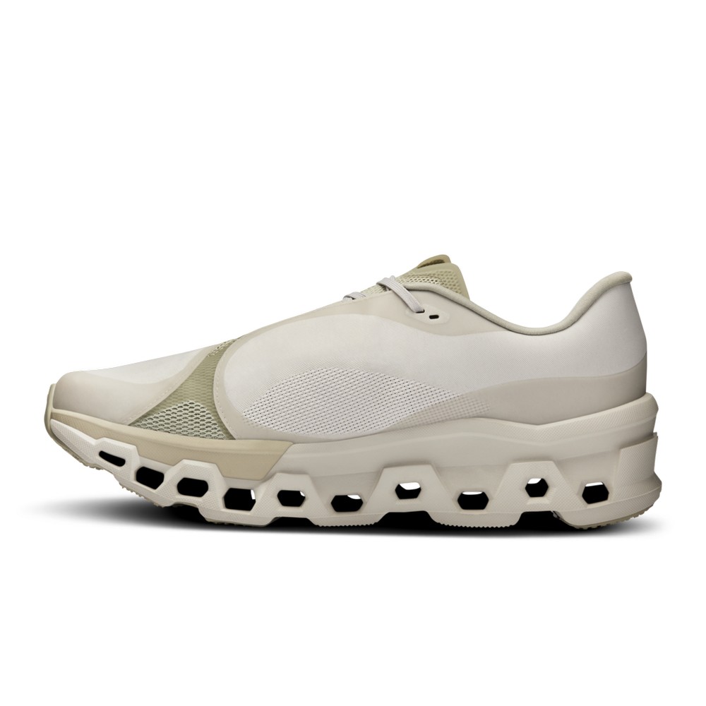 On |Men QC Cloudmonster 2 PAF Road Running Shoes Moondust / Chalk | ZK93-H3IQ