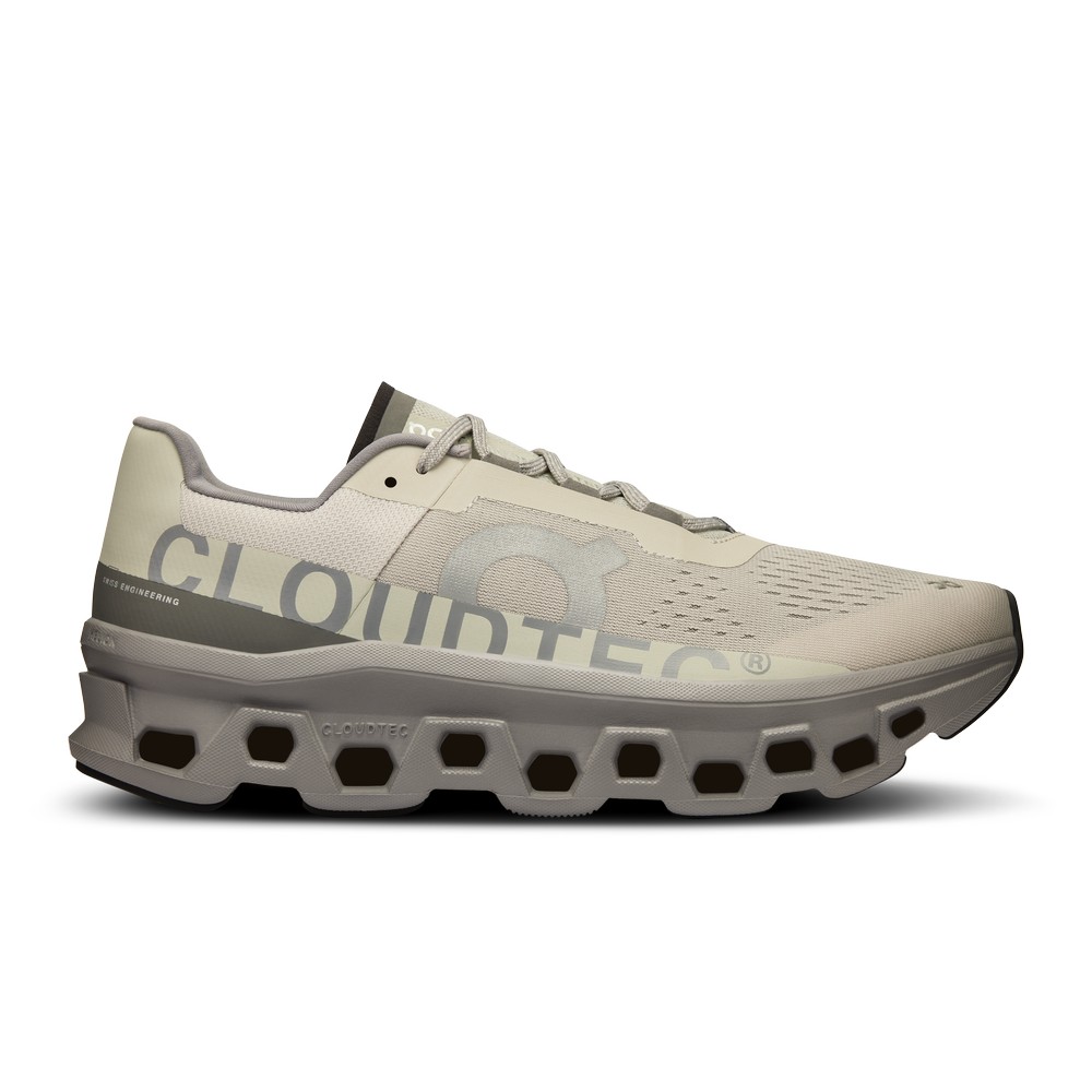 On |Men QC Cloudmonster Road Running Shoes Ice / Alloy | GZ65-R0VV