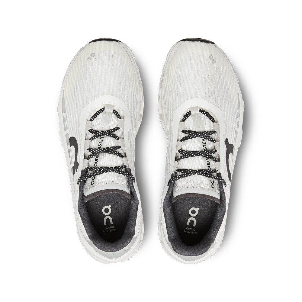 On |Men QC Cloudmonster Road Running Shoes Undyed-White / White | SF44-U2FJ