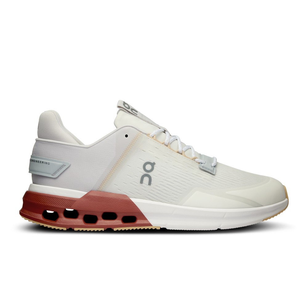 On |Men QC Cloudnova Flux Training & GYM Shoes Undyed-White / Auburn | WK52-I5DE