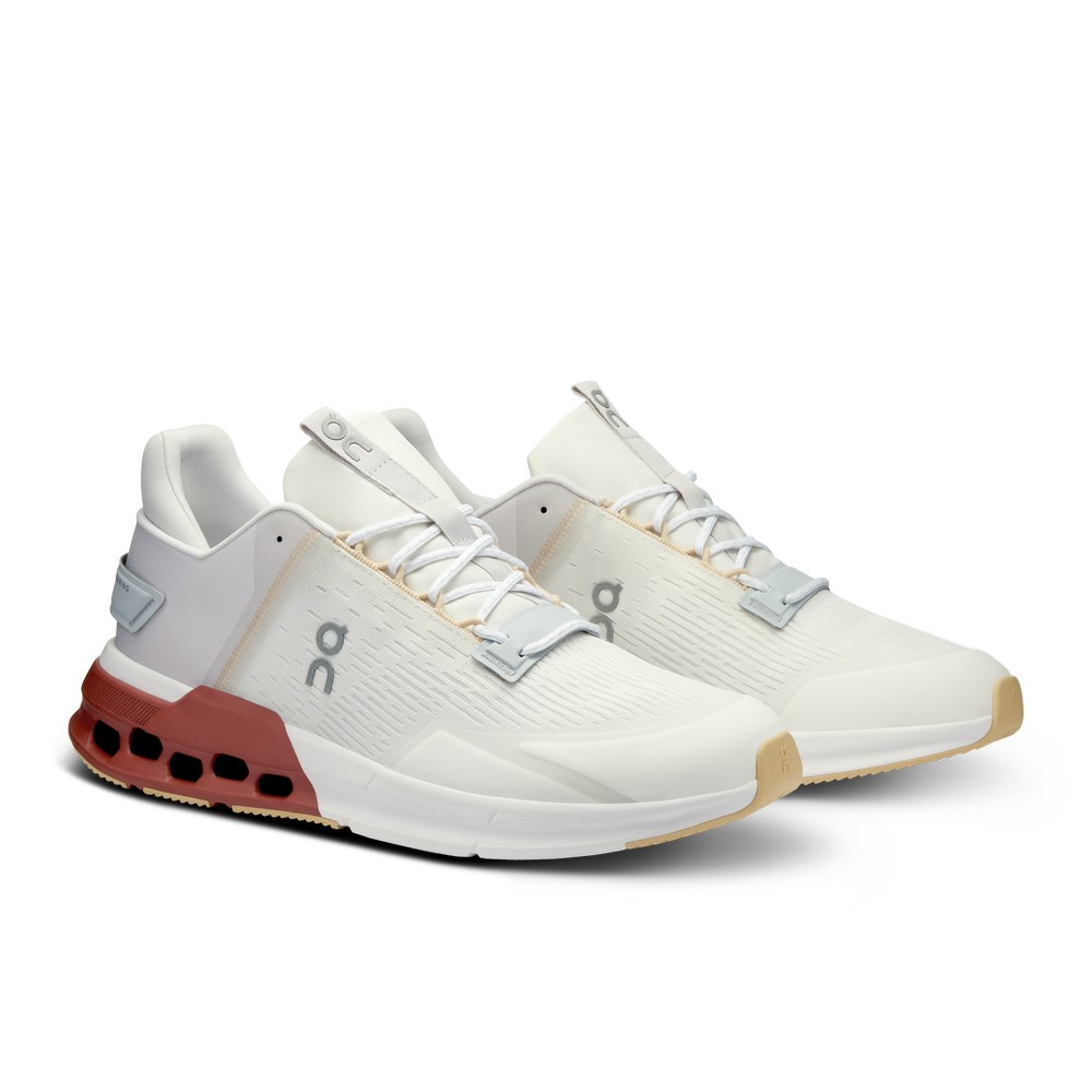 On |Men QC Cloudnova Flux Training & GYM Shoes Undyed-White / Auburn | WK52-I5DE