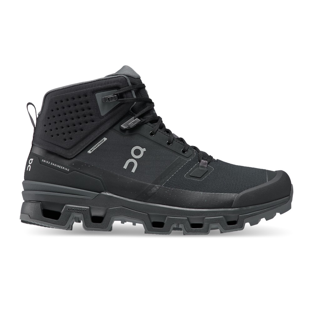 On |Men QC Cloudrock 2 Waterproof Hiking Shoes & Boots Black / Eclipse | VP29-S9KJ