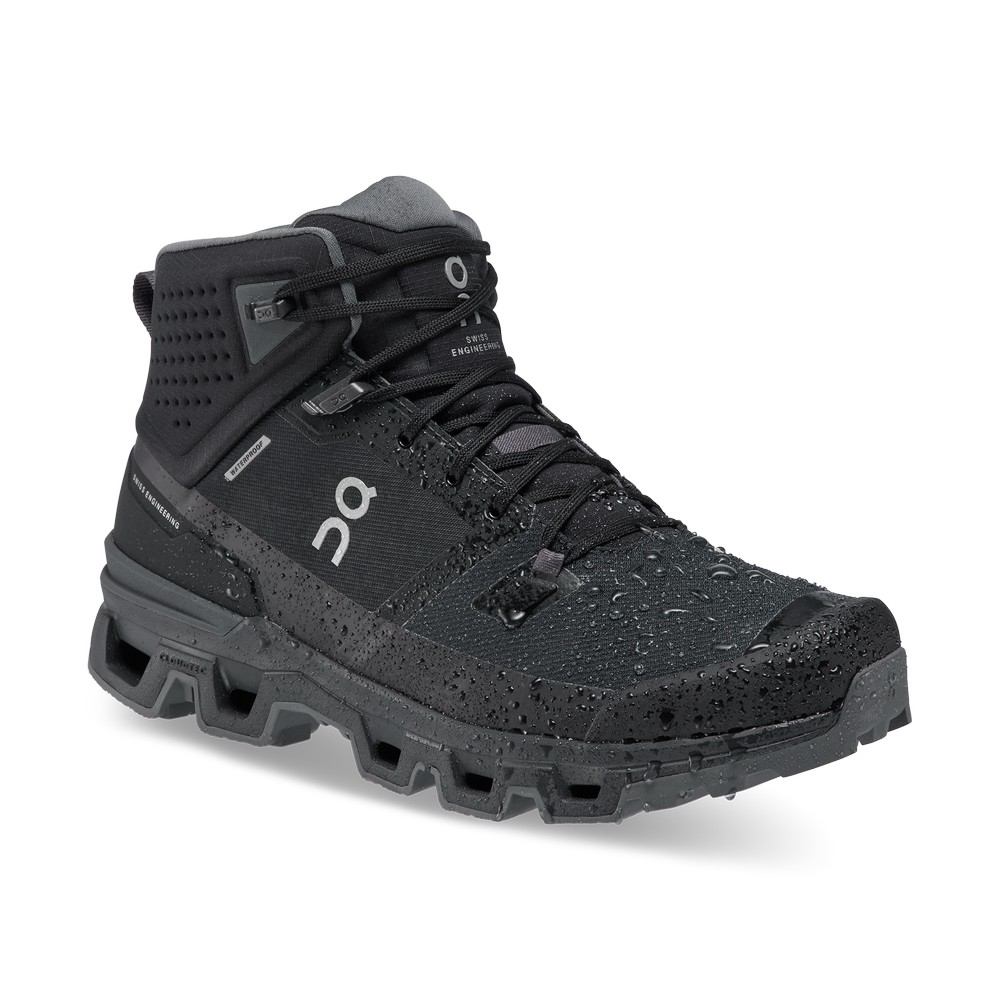 On |Men QC Cloudrock 2 Waterproof Hiking Shoes & Boots Black / Eclipse | VP29-S9KJ