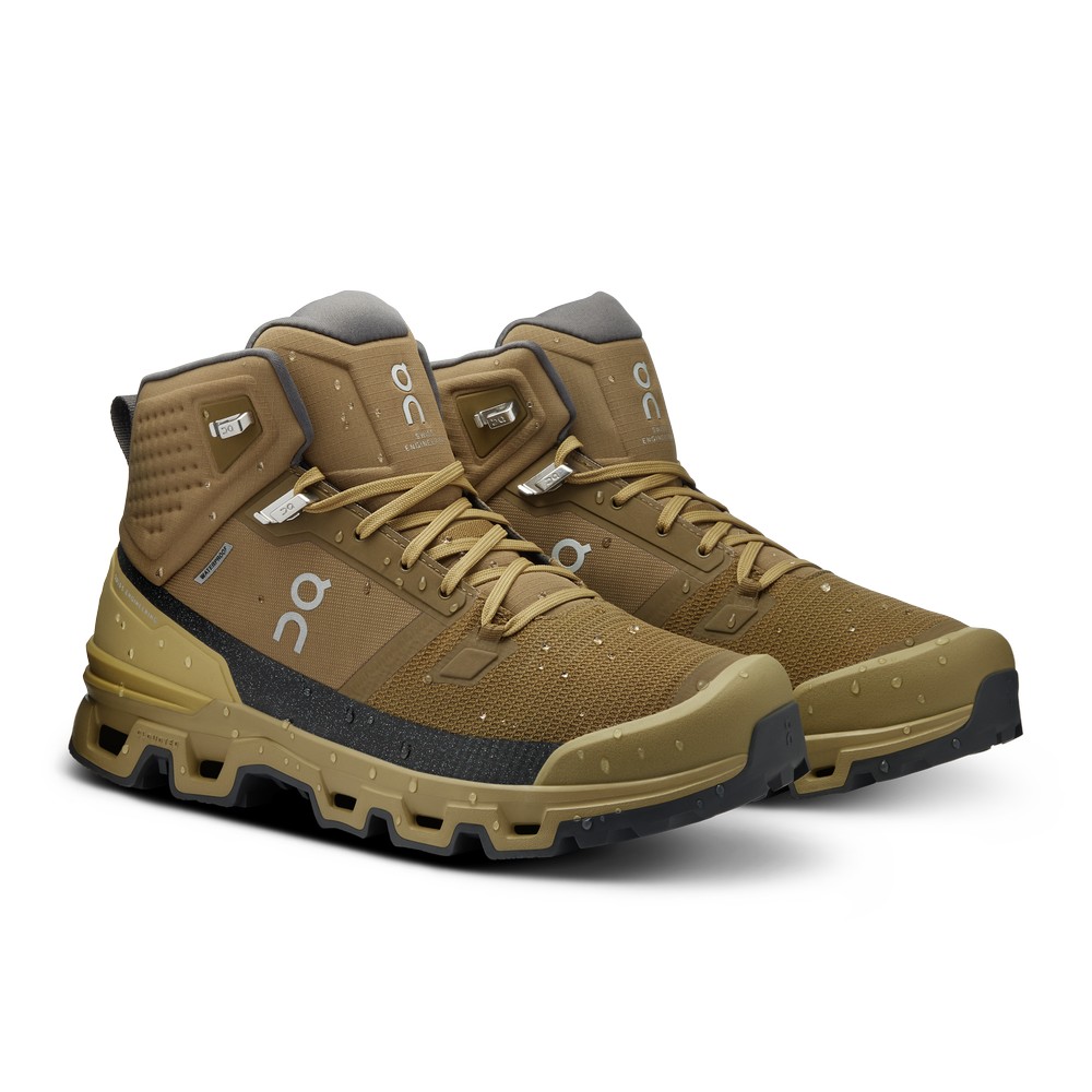 On |Men QC Cloudrock 2 Waterproof Hiking Shoes & Boots Hunter / Safari | NT38-A7CO