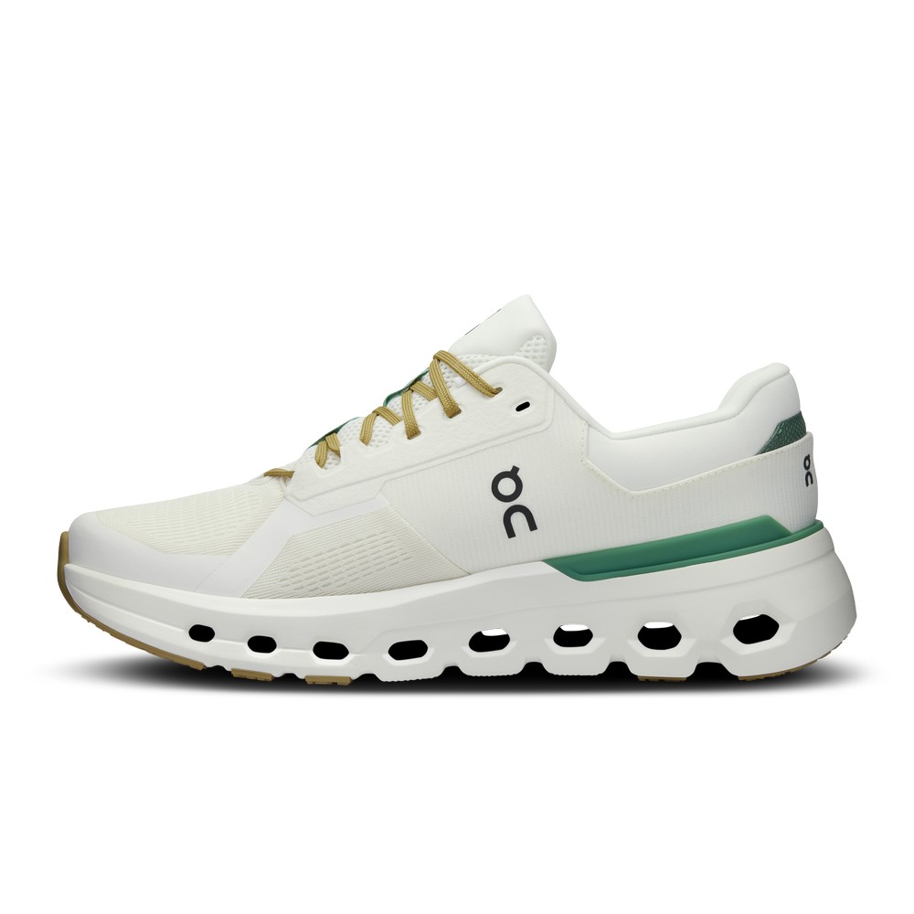 On |Men QC Cloudrunner 2 Road Running Shoes Undyed / Green | UP33-G7JH