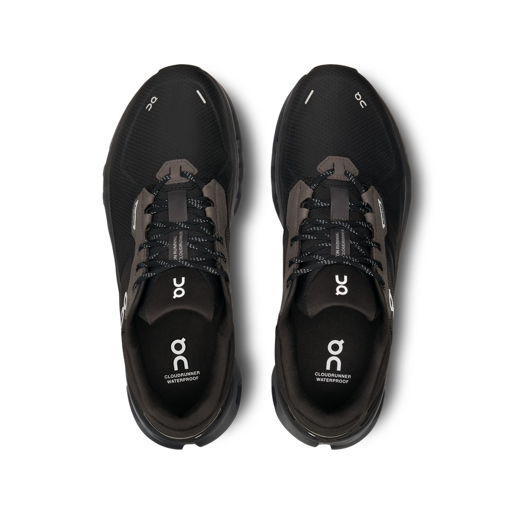 On |Men QC Cloudrunner 2 Waterproof Road Running Shoes Magnet / Black | XM77-N0UV