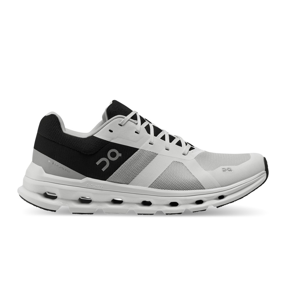 On |Men QC Cloudrunner Road Running Shoes Glacier / Black | DH56-I6UA