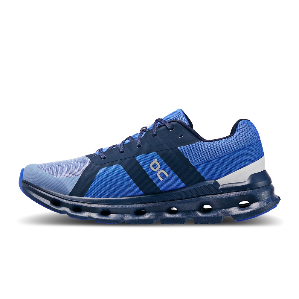 On |Men QC Cloudrunner Road Running Shoes Shale / Cobalt | AI05-E2HR