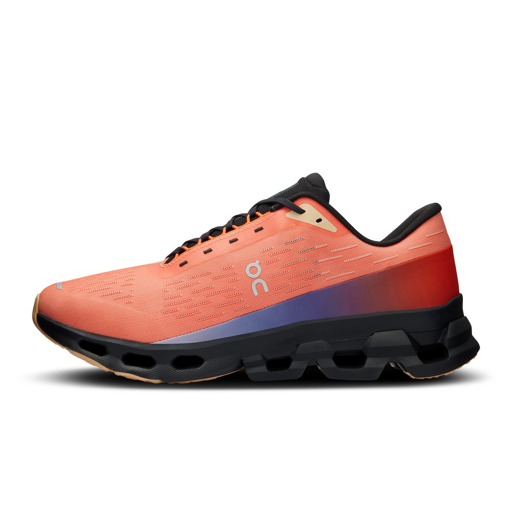 On |Men QC Cloudspark Road Running Shoes Flame / Black | IQ73-Q9VU