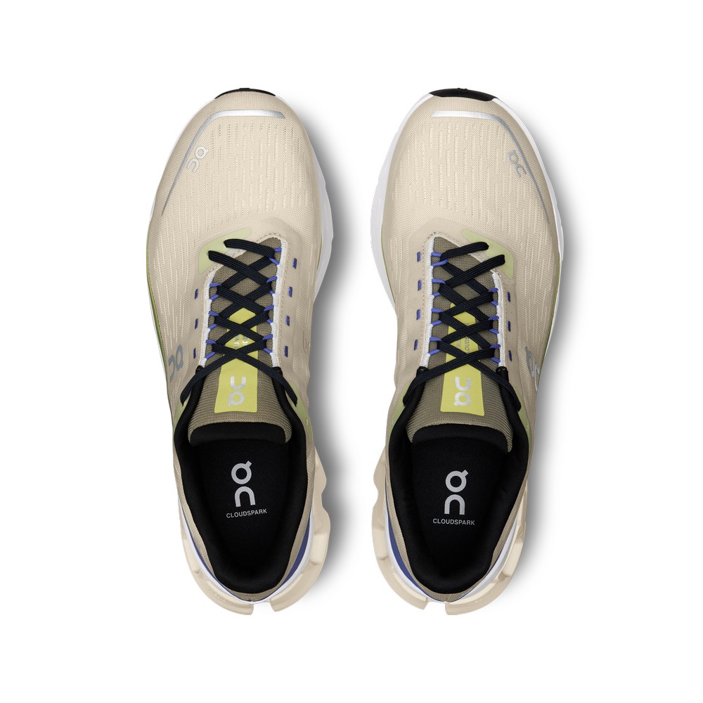 On |Men QC Cloudspark Road Running Shoes Ice / Grove | AF31-O7DU