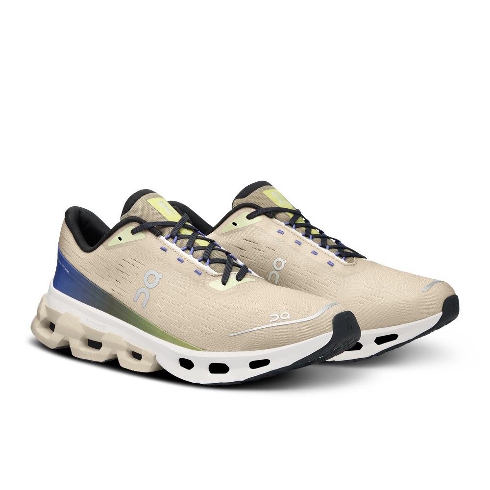 On |Men QC Cloudspark Road Running Shoes Ice / Grove | AF31-O7DU