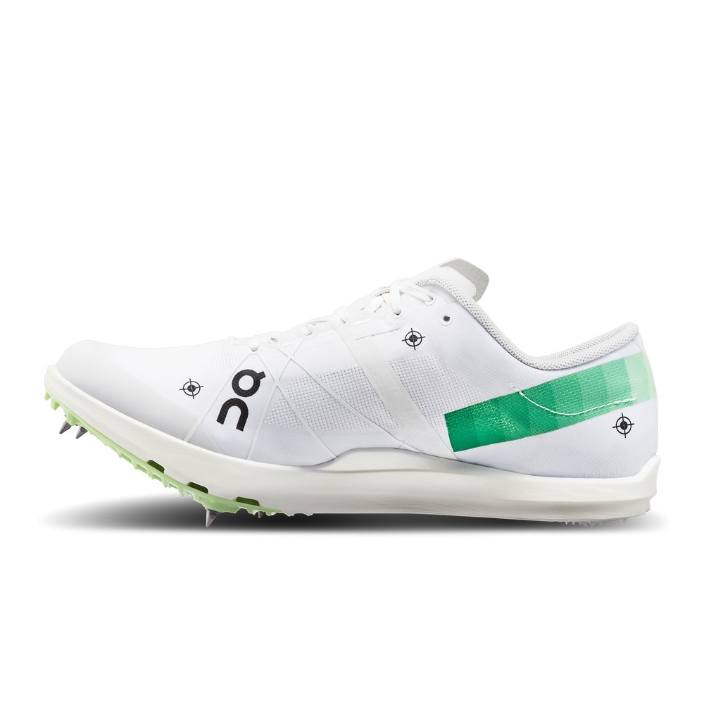 On |Men QC Cloudspike 1500m Road Running Shoes Undyed-White / Mint | CN10-P0GT