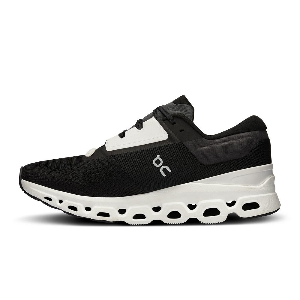 On |Men QC Cloudstratus 3 Road Running Shoes Black / Frost | XW99-A2RV