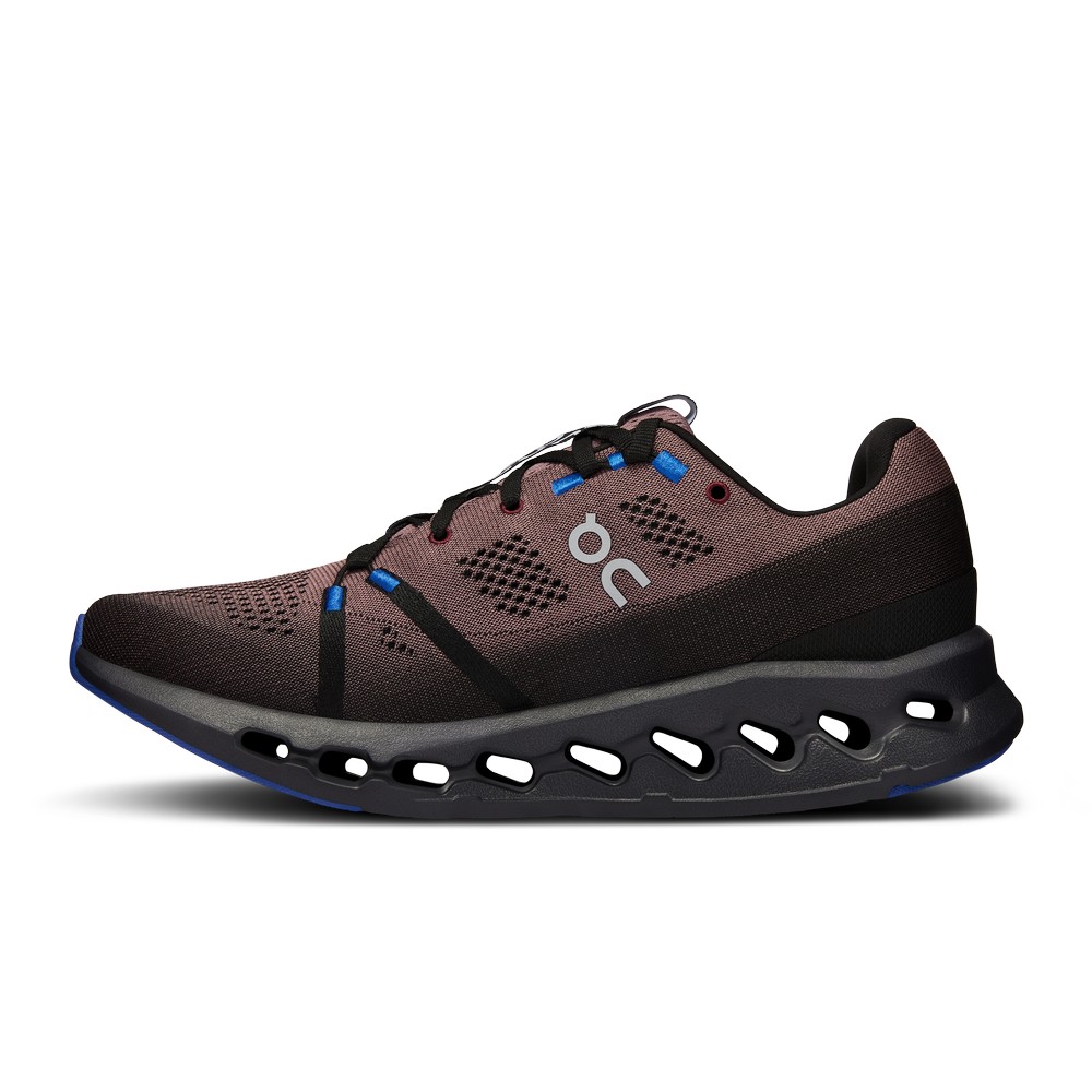 On |Men QC Cloudsurfer Road Running Shoes Black / Cobalt | TT71-T3UB