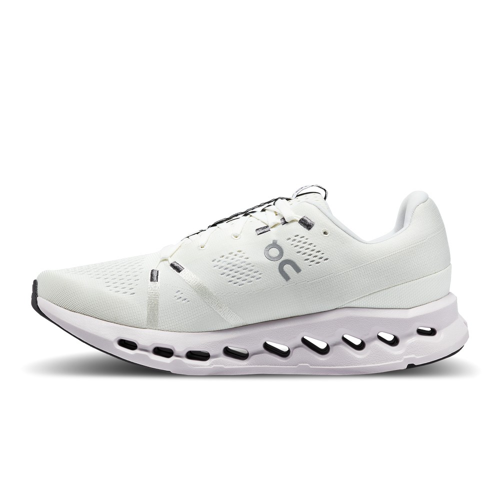 On |Men QC Cloudsurfer Road Running Shoes White / Frost | OY52-H3RJ