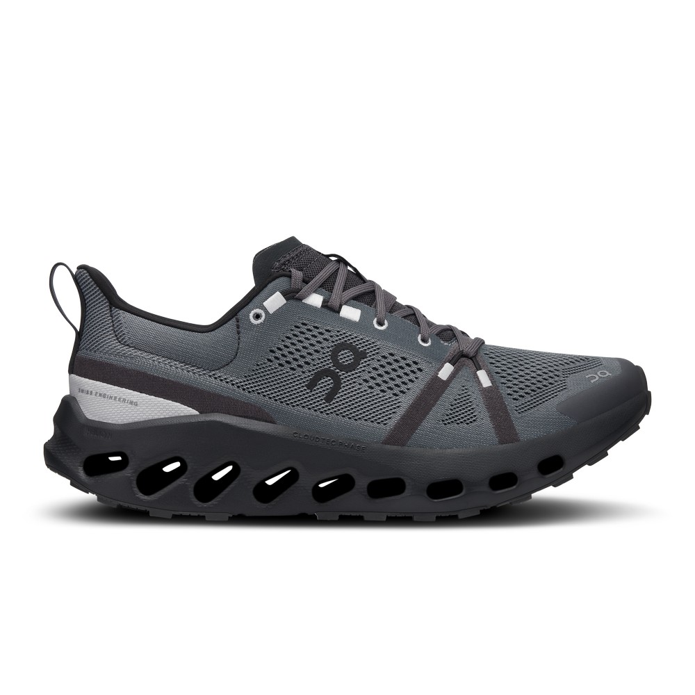 On |Men QC Cloudsurfer Trail Road Running Shoes Eclipse / Black | ZT56-C6NE