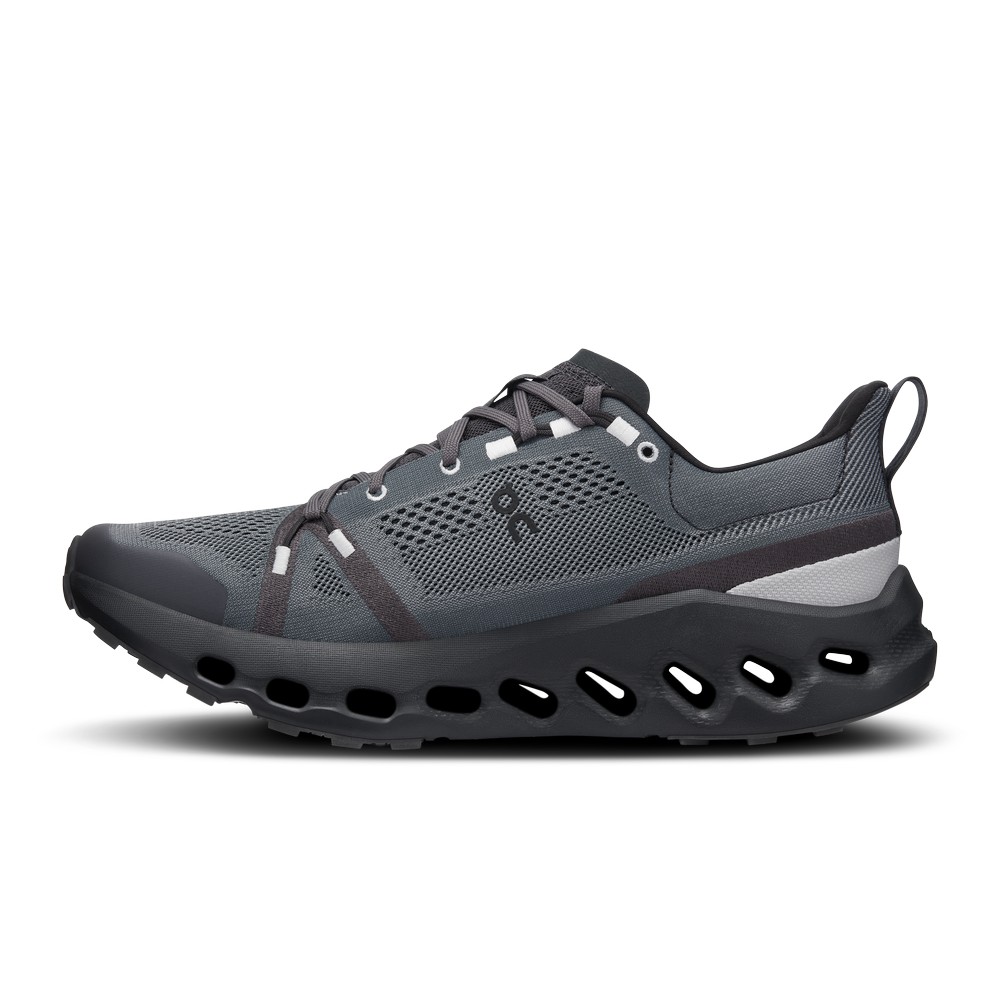 On |Men QC Cloudsurfer Trail Road Running Shoes Eclipse / Black | ZT56-C6NE