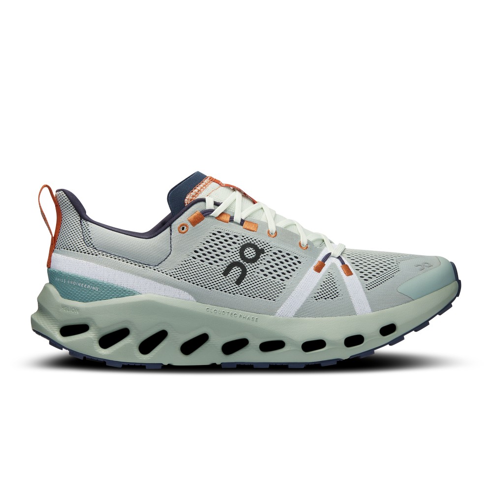 On |Men QC Cloudsurfer Trail Road Running Shoes Aloe / Mineral | EF86-X9VX