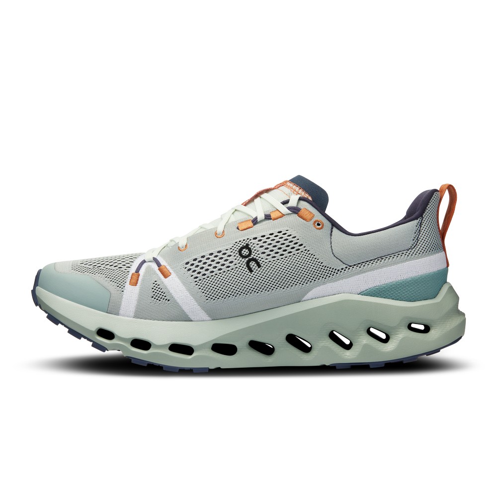 On |Men QC Cloudsurfer Trail Road Running Shoes Aloe / Mineral | EF86-X9VX