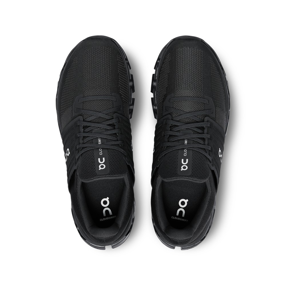 On |Men QC Cloudswift 3 AD Road Running Shoes All Black | KV32-T7BH