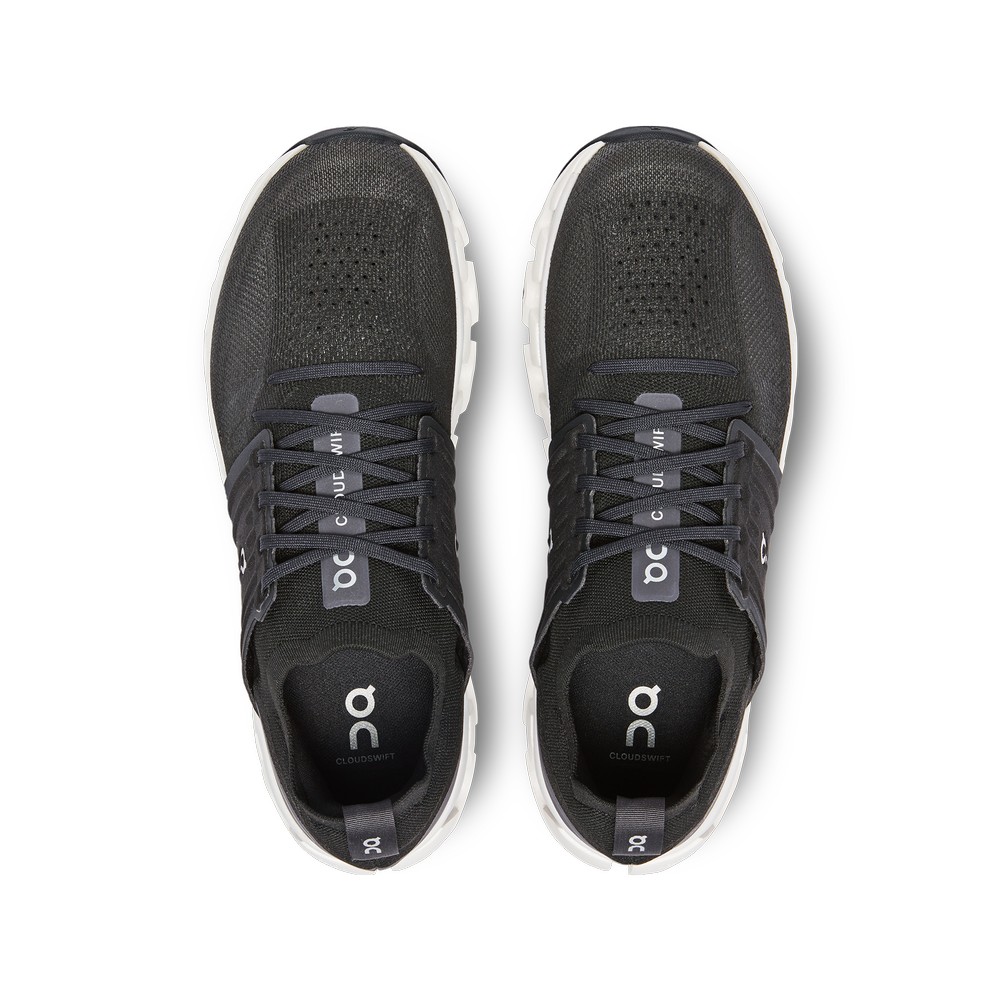 On |Men QC Cloudswift 3 Road Running Shoes All Black | NL41-D5FY