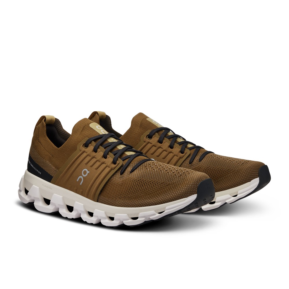 On |Men QC Cloudswift 3 Road Running Shoes Hunter / Safari | IG32-Z1HK