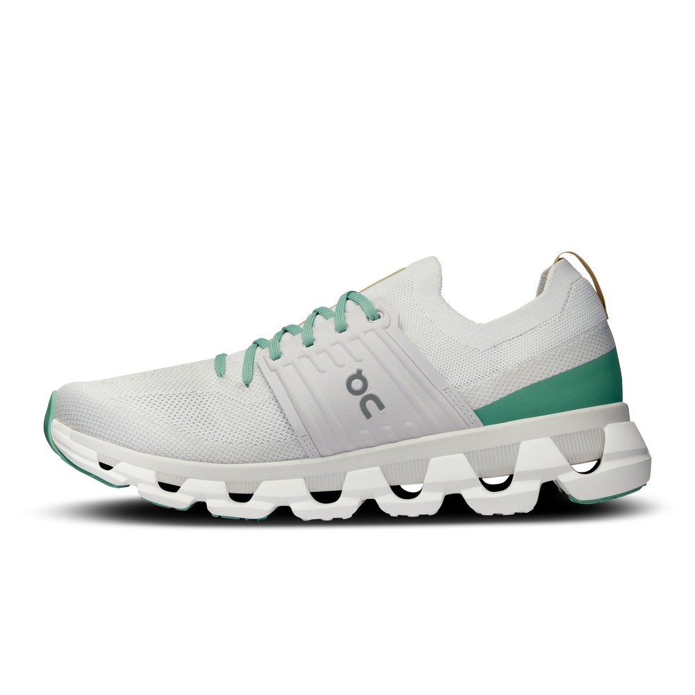 On |Men QC Cloudswift 3 Road Running Shoes White / Green | PF84-W6UE