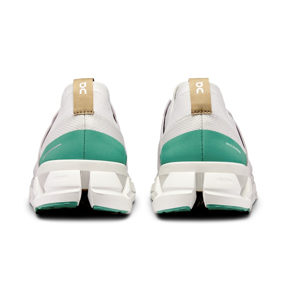 On |Men QC Cloudswift 3 Road Running Shoes White / Green | PF84-W6UE