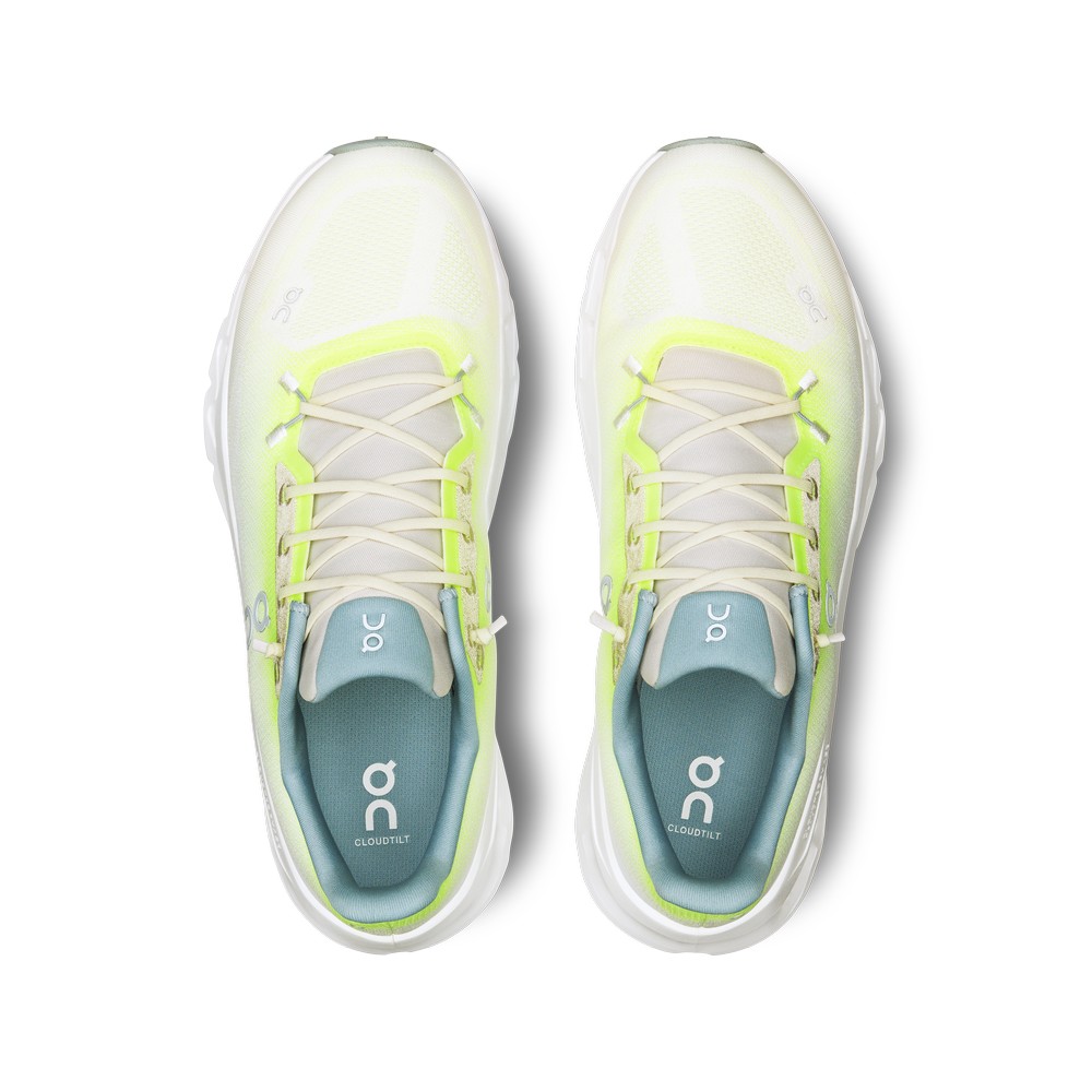 On |Men QC Cloudtilt Lifestyle Shoes Lime / Ivory | FK44-M6YY