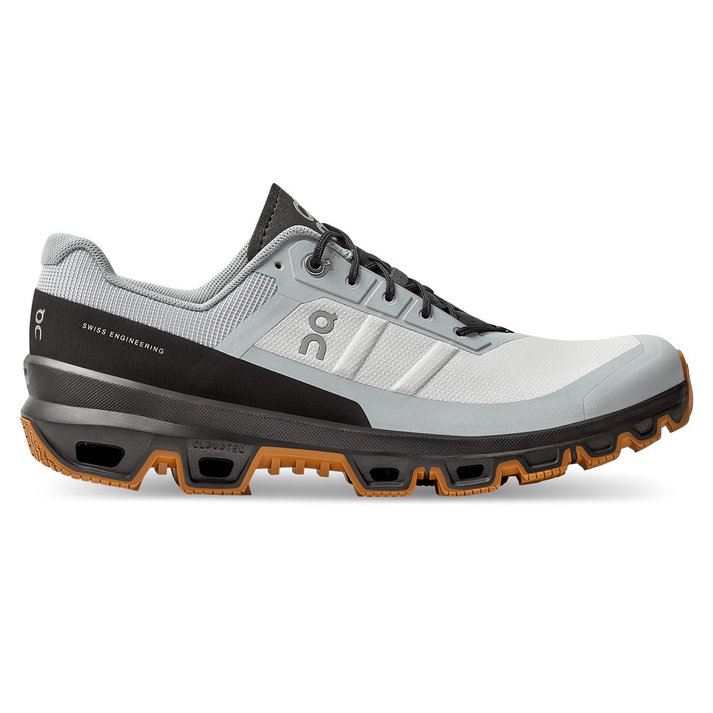 On |Men QC Cloudventure Trail Running Shoes Glacier / Thorn | RZ70-Z4RK