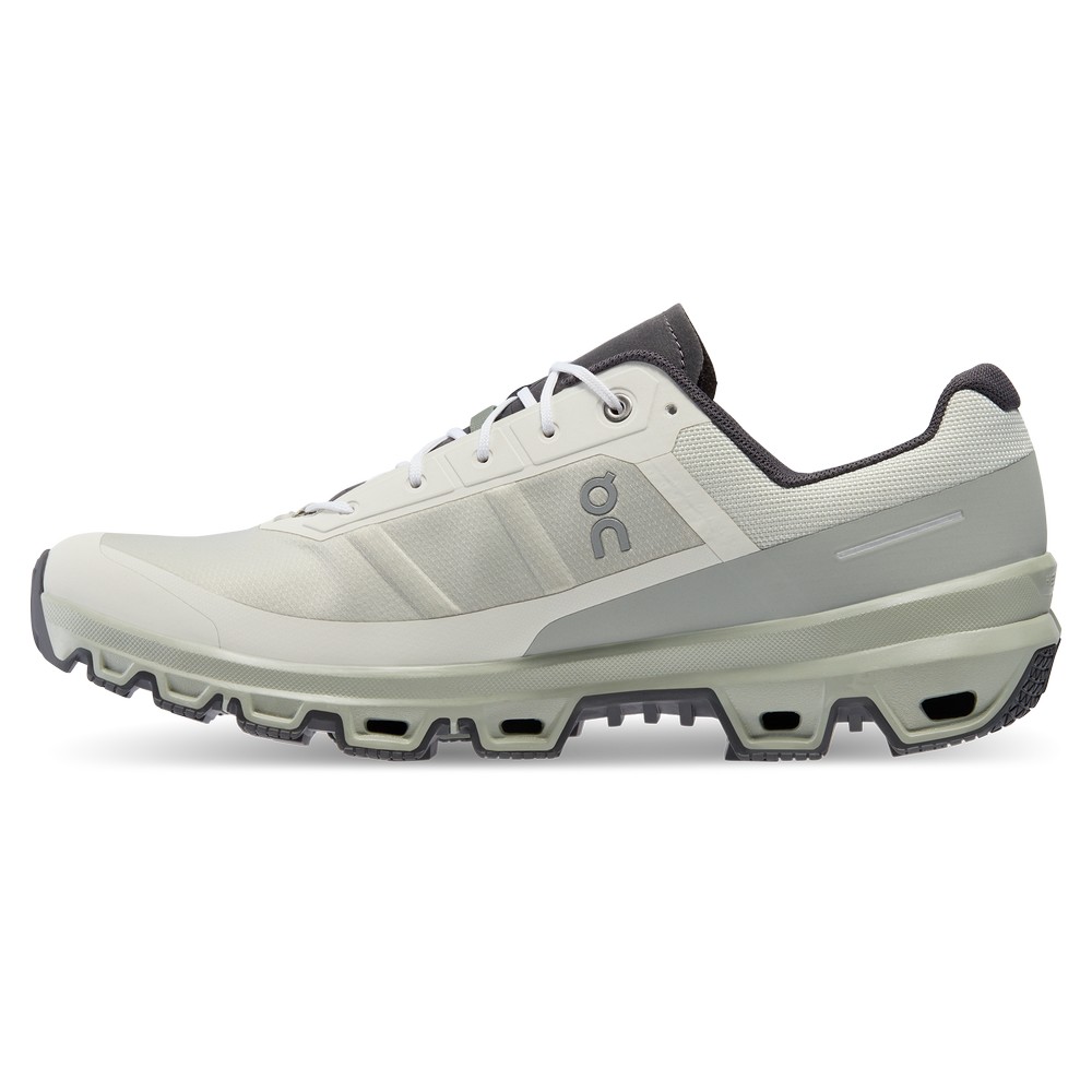 On |Men QC Cloudventure Trail Running Shoes Ice / Kelp | VP56-P3FO