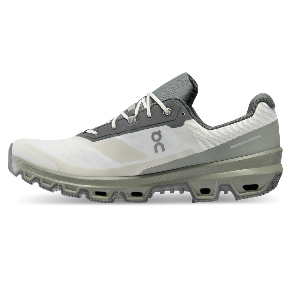 On |Men QC Cloudventure Waterproof Trail Running Shoes Ice / Kelp | UQ97-J9PM