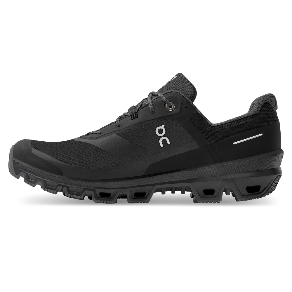 On |Men QC Cloudventure Waterproof Trail Running Shoes Black | TS09-A7WQ