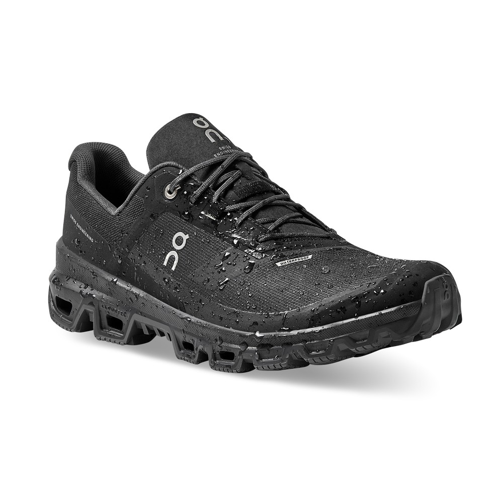 On |Men QC Cloudventure Waterproof Trail Running Shoes Black | TS09-A7WQ