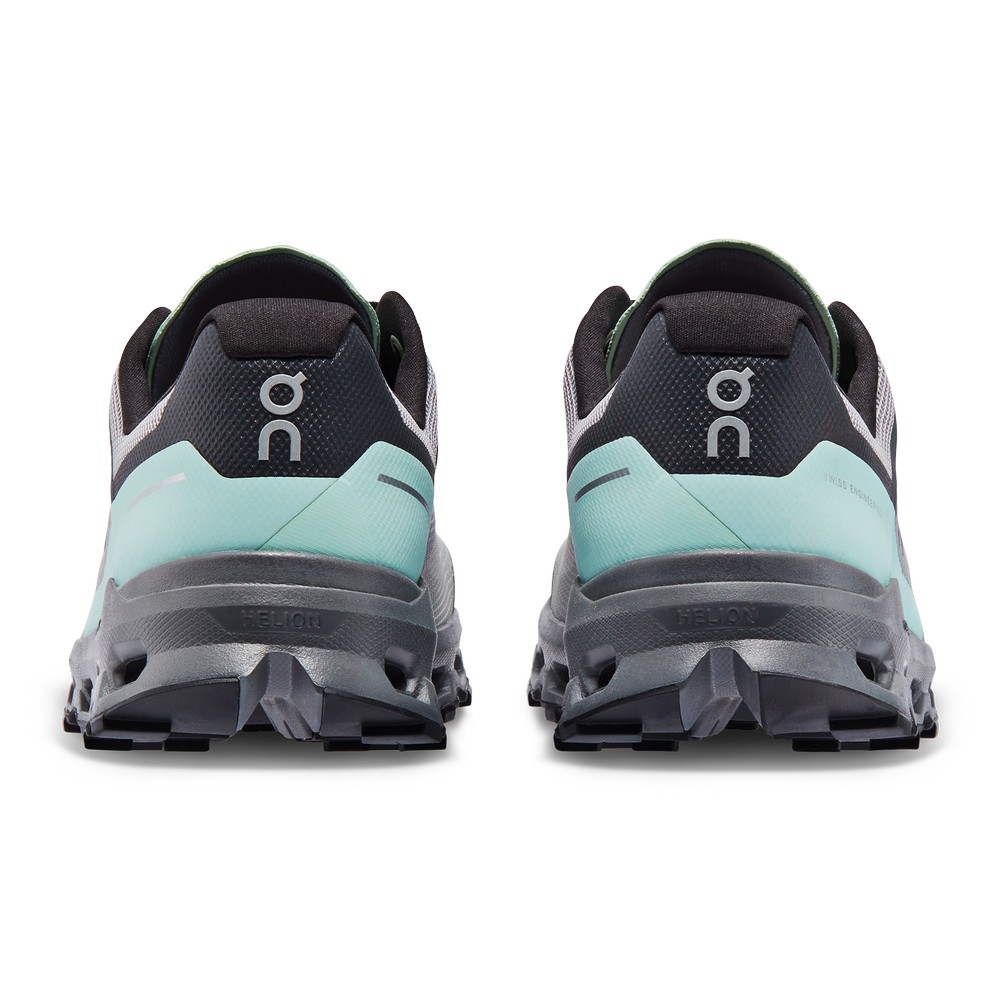 On |Men QC Cloudvista Trail Running Shoes Alloy / Black | YQ52-A9FO