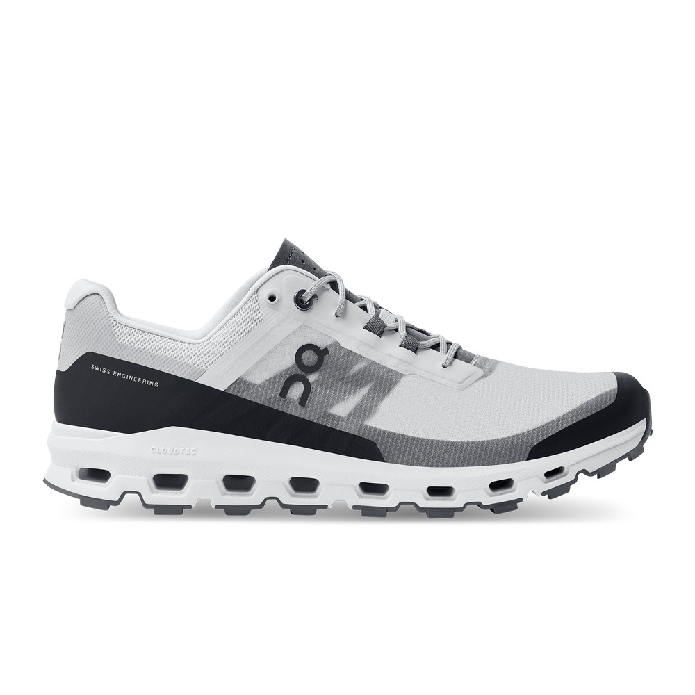 On |Men QC Cloudvista Trail Running Shoes Glacier / Black | DN26-H0IG