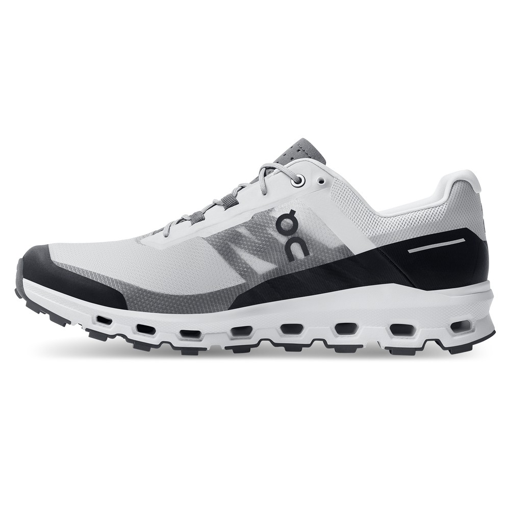 On |Men QC Cloudvista Trail Running Shoes Glacier / Black | DN26-H0IG