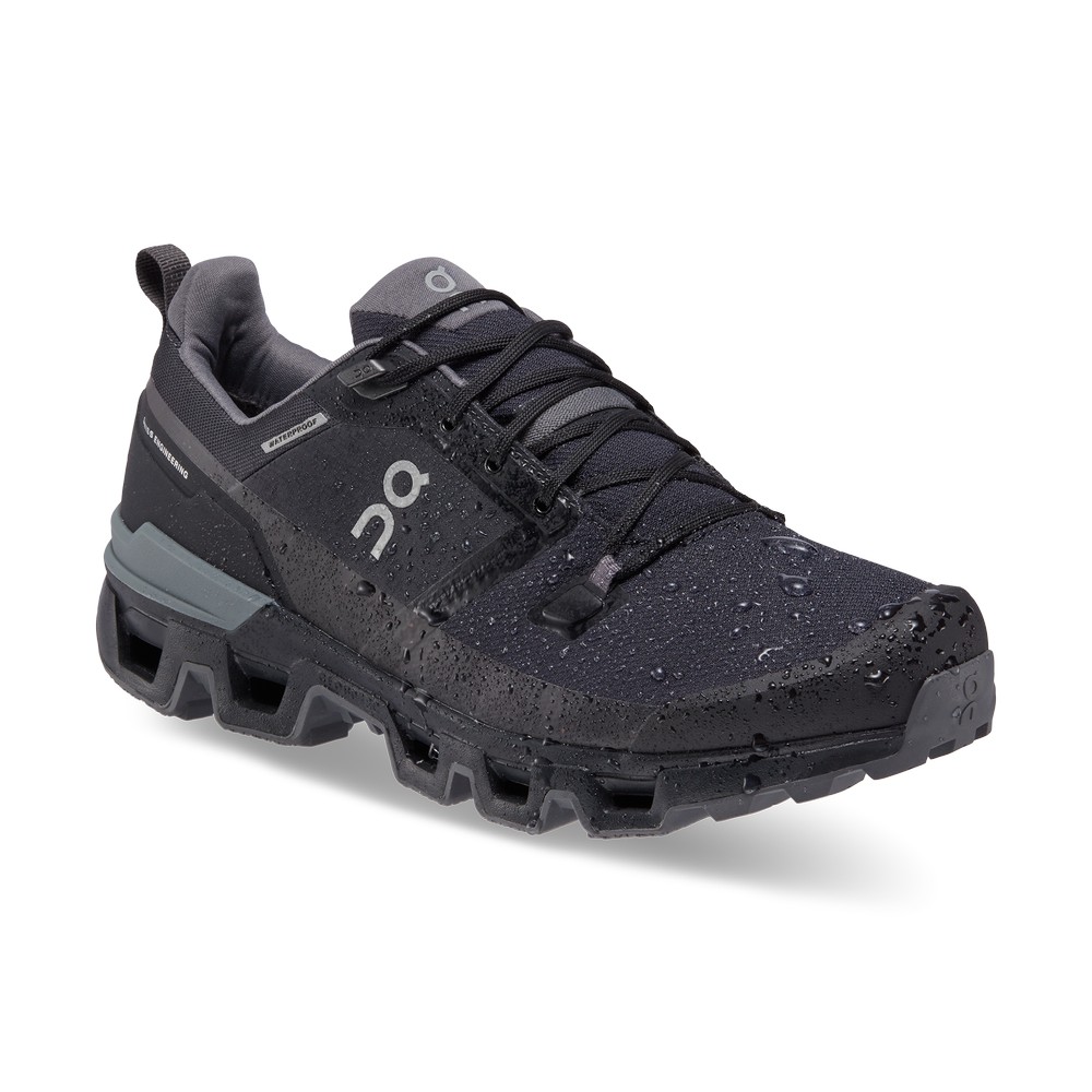 On |Men QC Cloudwander Waterproof Hiking Shoes & Boots Black / Eclipse | CS15-P5KJ