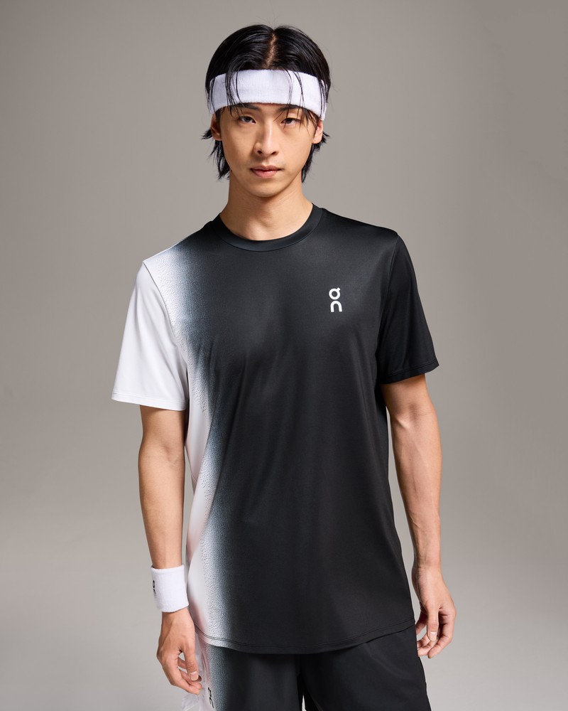 On |Men QC Court-T Tops and T-shirts Black / White | AG16-N6YZ