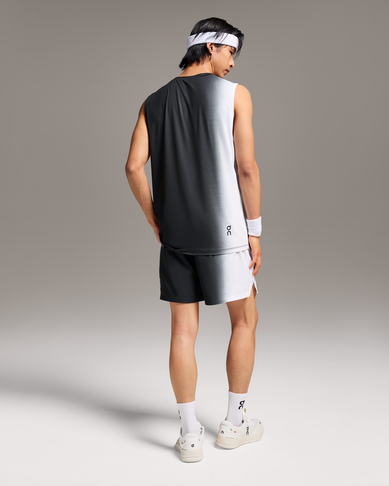 On |Men QC Court Tank Tops and T-shirts Black / White | NB11-U4QM