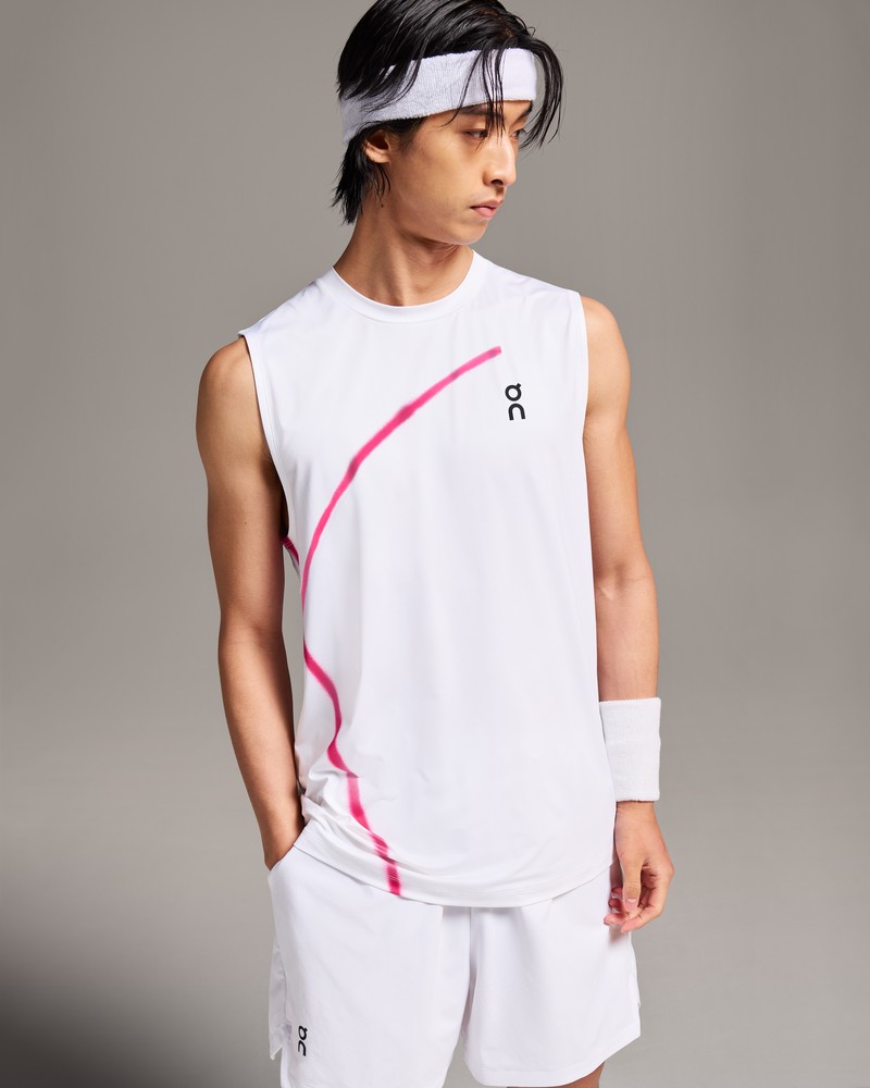 On |Men QC Court Tank Tops and T-shirts White | WQ71-G3ZE