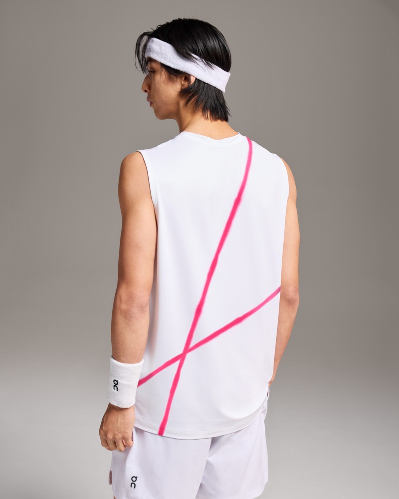 On |Men QC Court Tank Tops and T-shirts White | WQ71-G3ZE