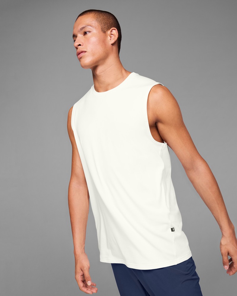 On |Men QC Focus Tank Tops and T-shirts White | KG47-A4OQ