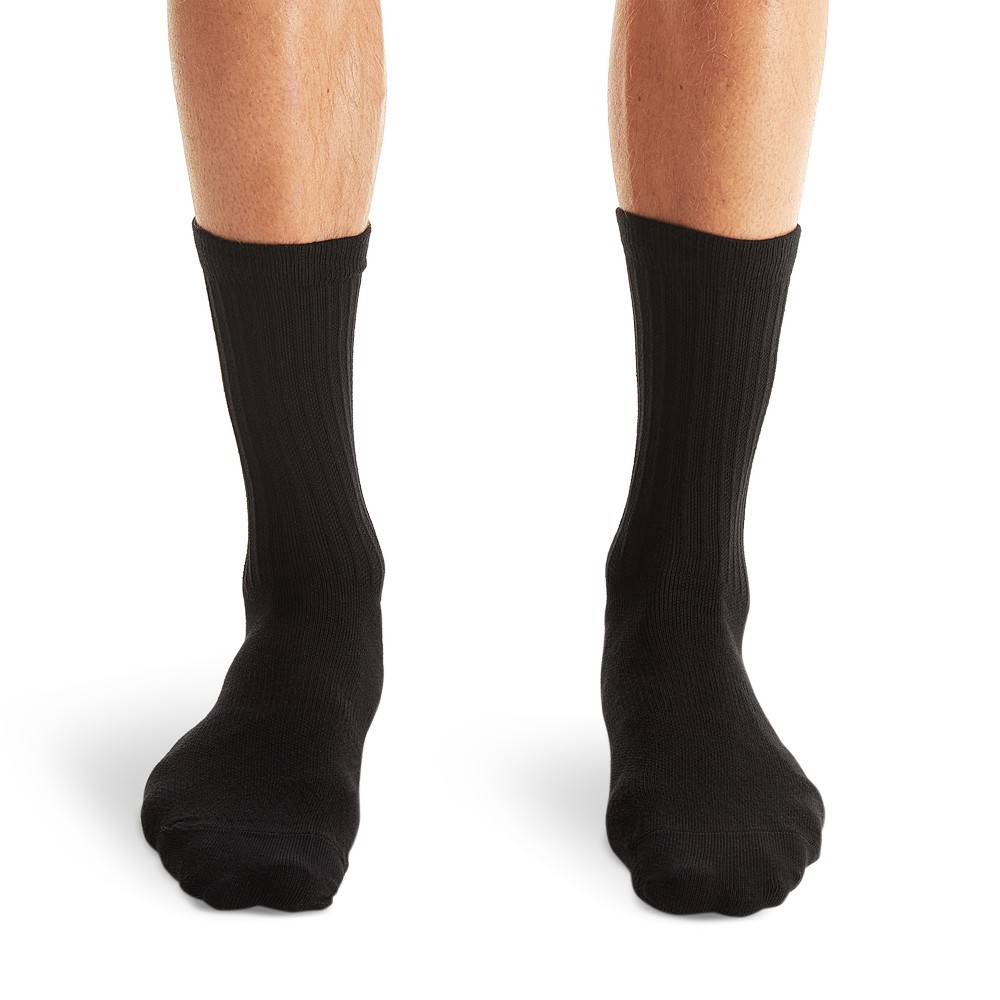 On |Men QC Logo Sock 3-Pack Socks Black | XT01-M5VW