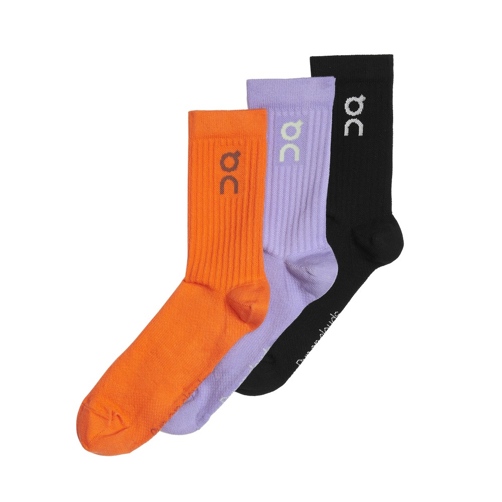 On |Men QC Logo Sock 3-Pack Socks Comet | Flame | XU14-W2JN