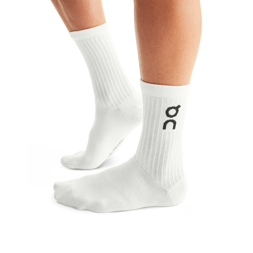 On |Men QC Logo Sock 3-Pack Socks White | UJ65-M7DI